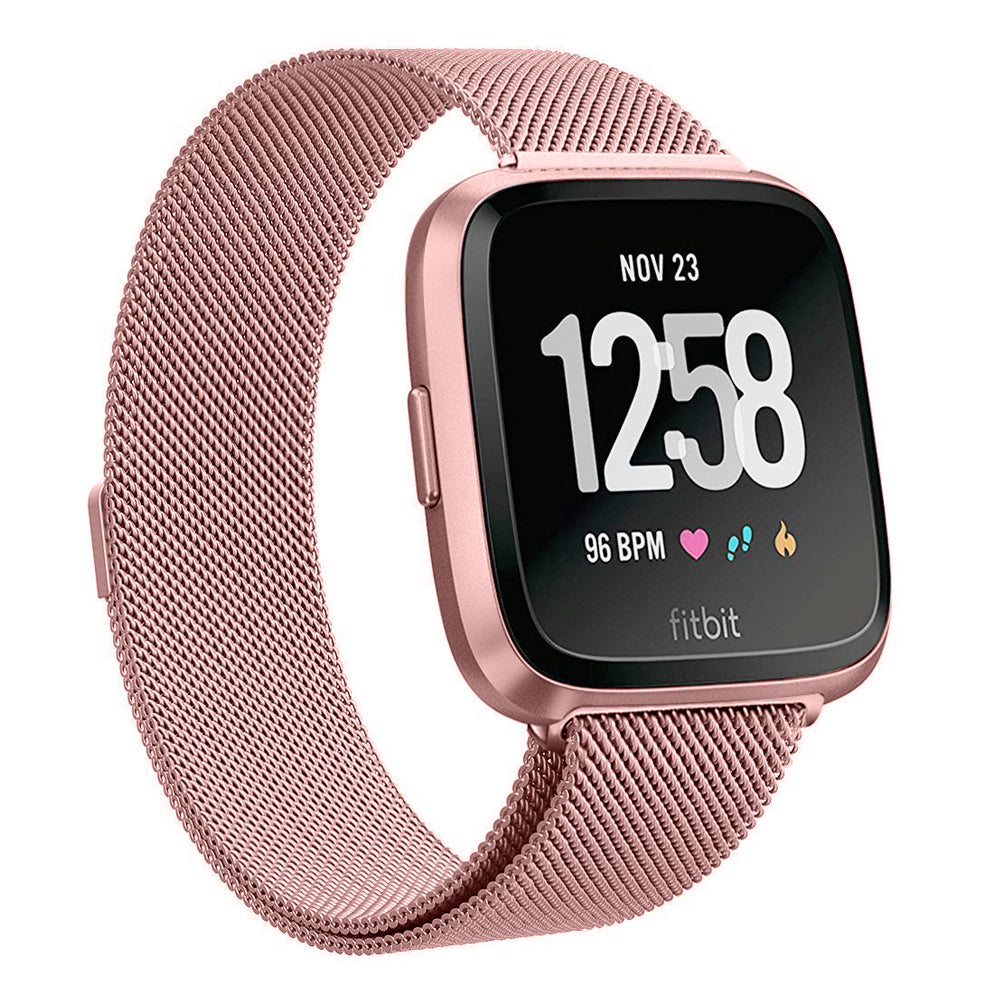 Fitbit Versa/ Versa Lite Milanese Loop Band Pink - Eastlakes Electronics